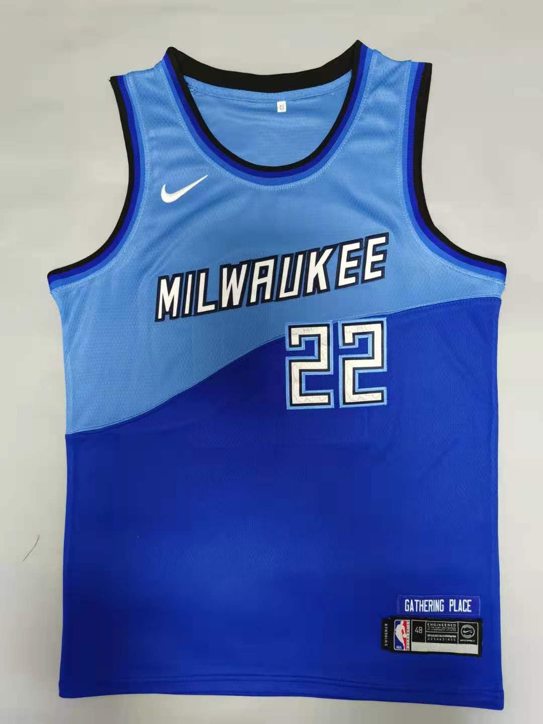 Men Milwaukee Bucks #22 Middleton Blue 2021 Nike Game NBA Jersey